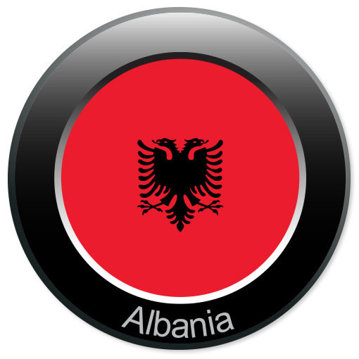 ALBANIA Badge bumper sticker decal 4" x 4"