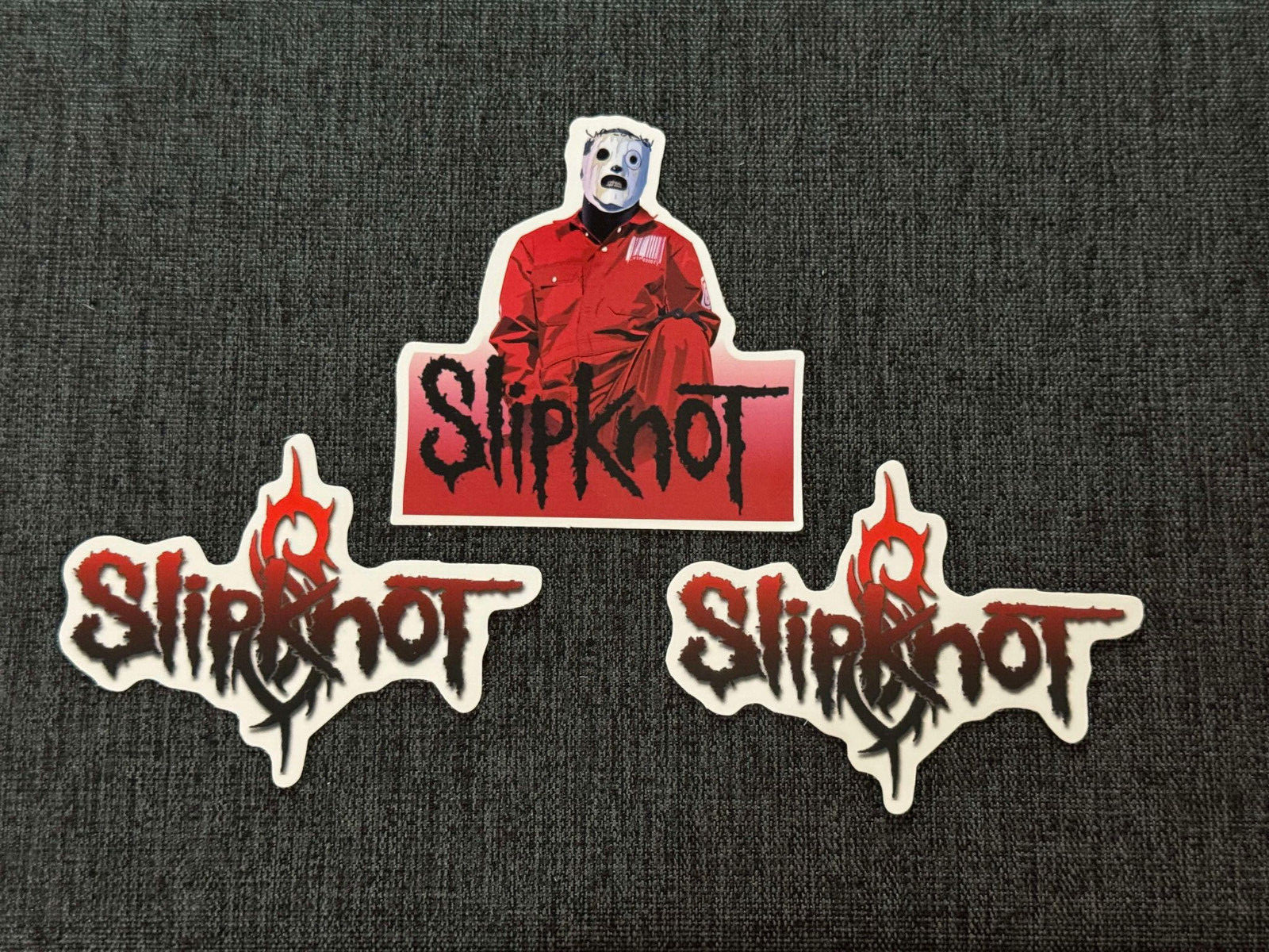 Lot of (3) SLIPKNOT 2 1/8" to 3" Black Red White Logo Stickers FAST! FREE!