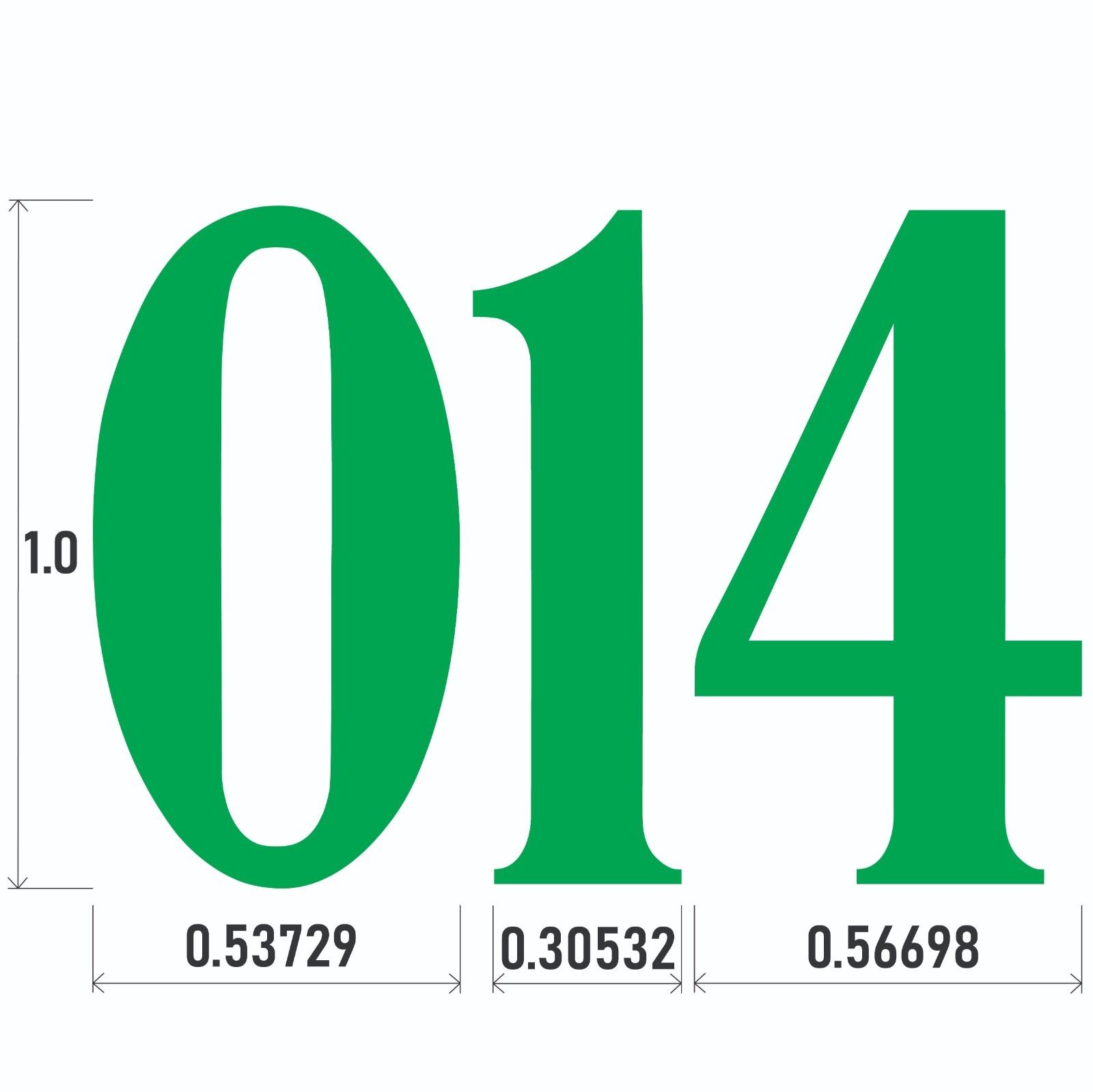 0-10 7"-32" Big Size Vinyl Die Cut Decal Numbers (Black), 6Yrs Outdoor Film