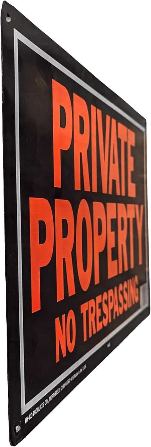 Products 848 Private Property No Trespassing Aluminum Sign 9.25" x 14" Orange…
