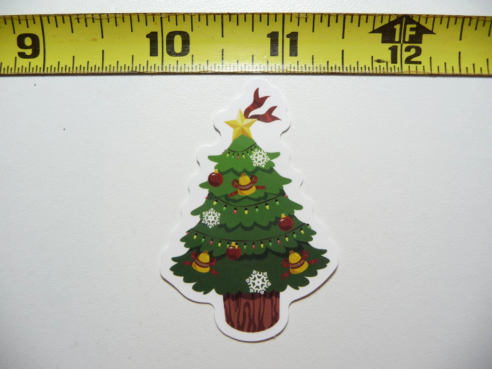 LIVE CHRISTMAS TREE STAR RIBBON SMALL STICKER DECAL WINTER HOLIDAYS CHRISTIAN