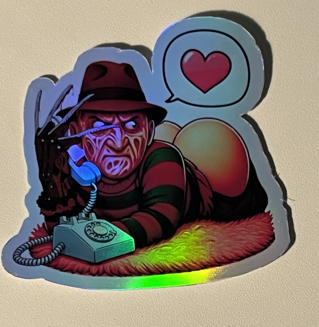 Freddy Krueger Horror Booty Call Holographic Waterproof 3 Inch Sticker