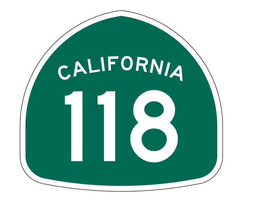 California State Route 118 Sticker Decal R1193 Highway Sign