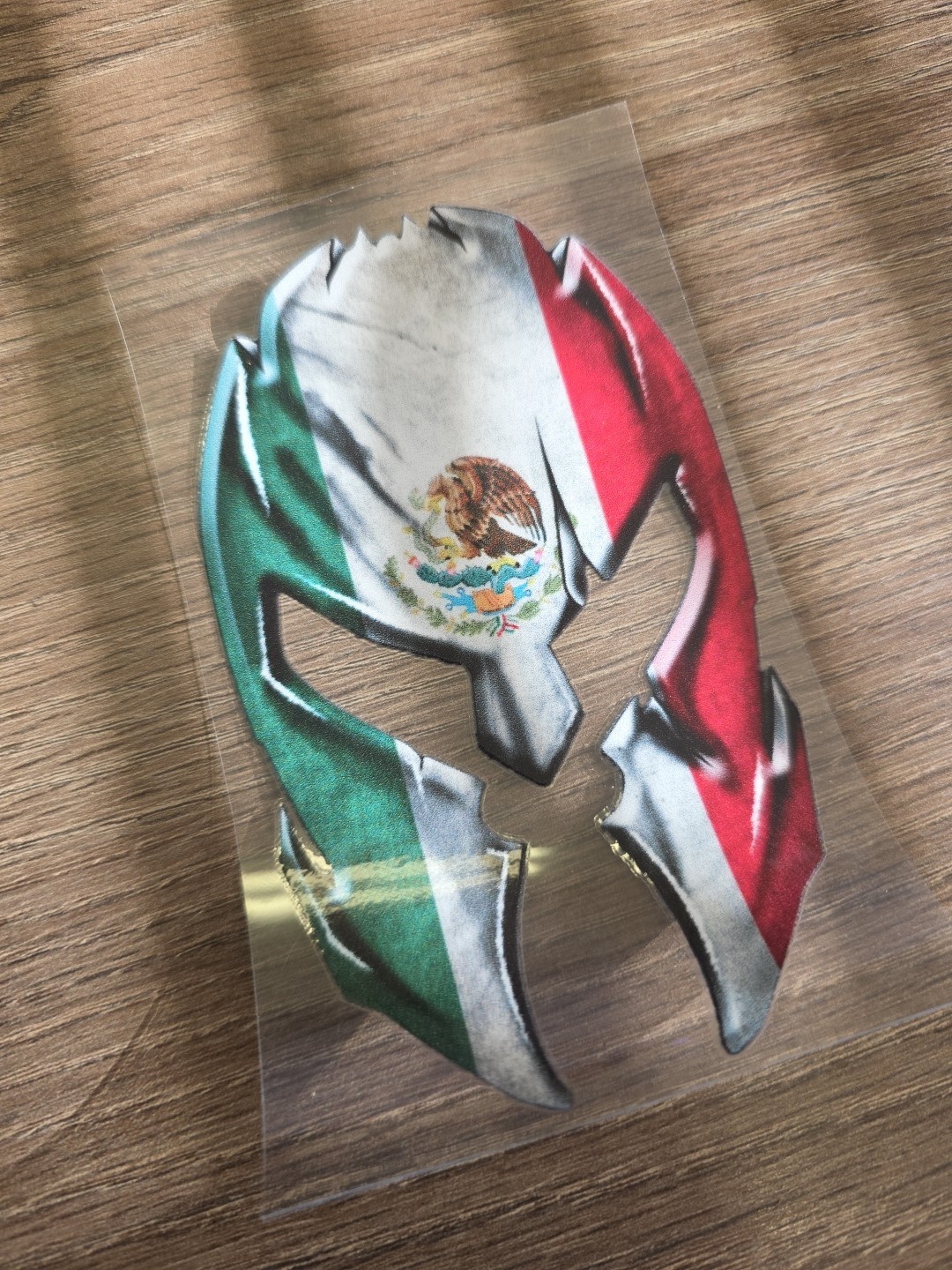Mexico Flag Spartan Helmet Support UVDTF Decal Made In USA Waterproof