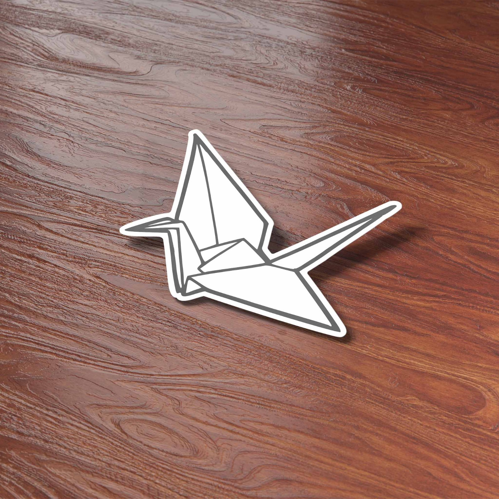 Origami Paper Crane Sticker – Cute Aesthetic Decal for Laptop & Water Bottle