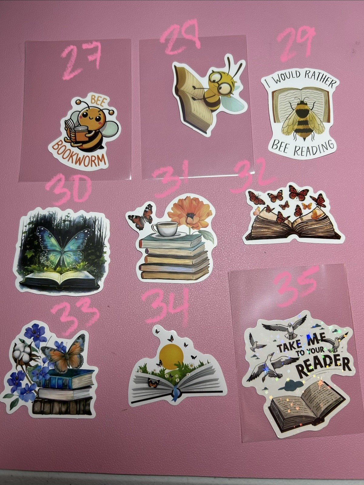 Animals Reading Books Stickers – Book Worms , Dogs , Penguins , Birds , Owls