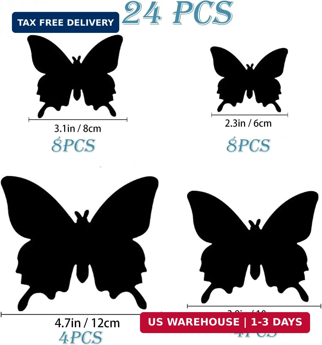 OPSEAM Butterfly Wall Decor 24/48 PCS, 3D Butterflies Stickers for Party Decorat