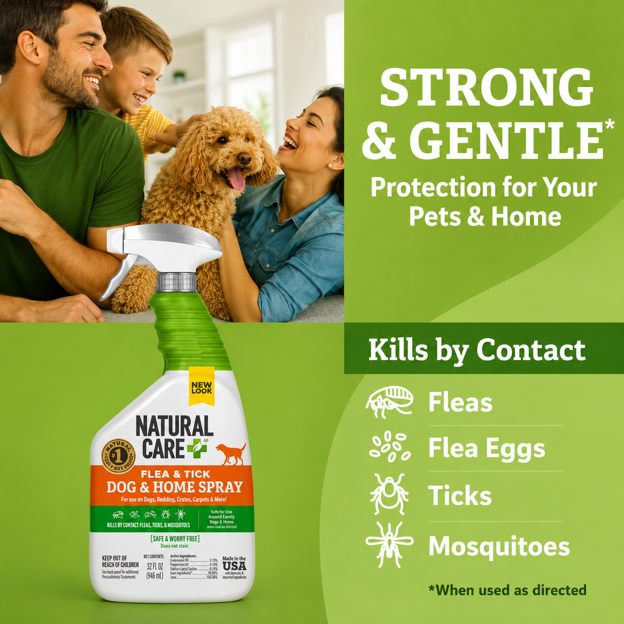 Natural Care Plus Flea & Tick Home Spray 32oz Plant Based