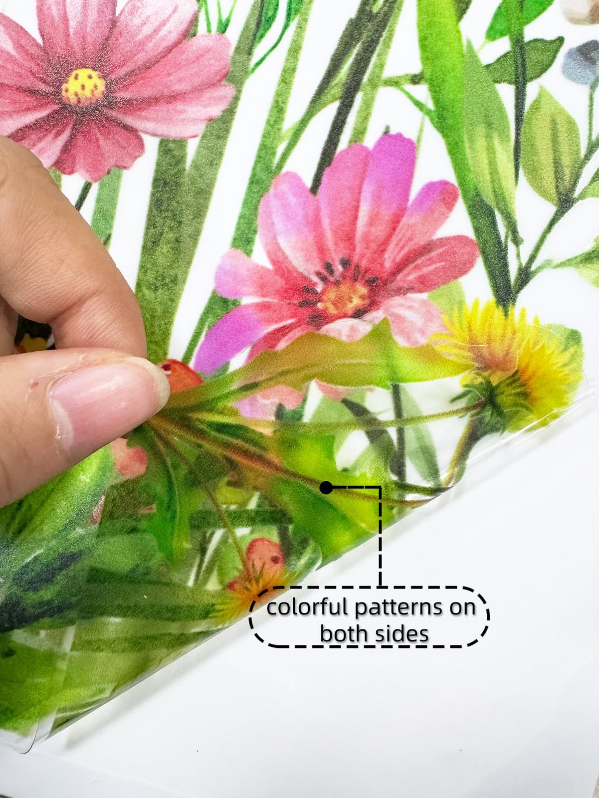 Colorful Wildflower Double-Sided Visual Window Stickers – Spring Summer Botan…