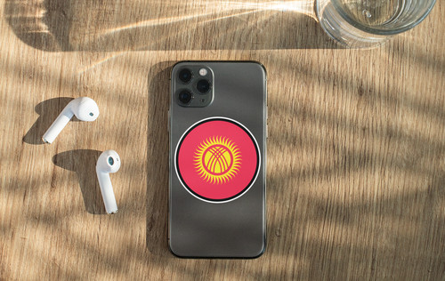 Kyrgyzstan Flag Circle Sticker Decal