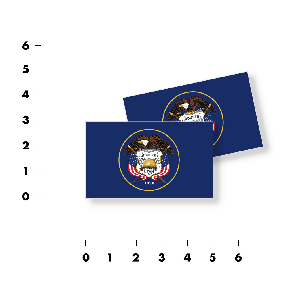 Utah Flag Stickers Flag Decals Vinyl Indoor Outdoor Stickers Set of 4