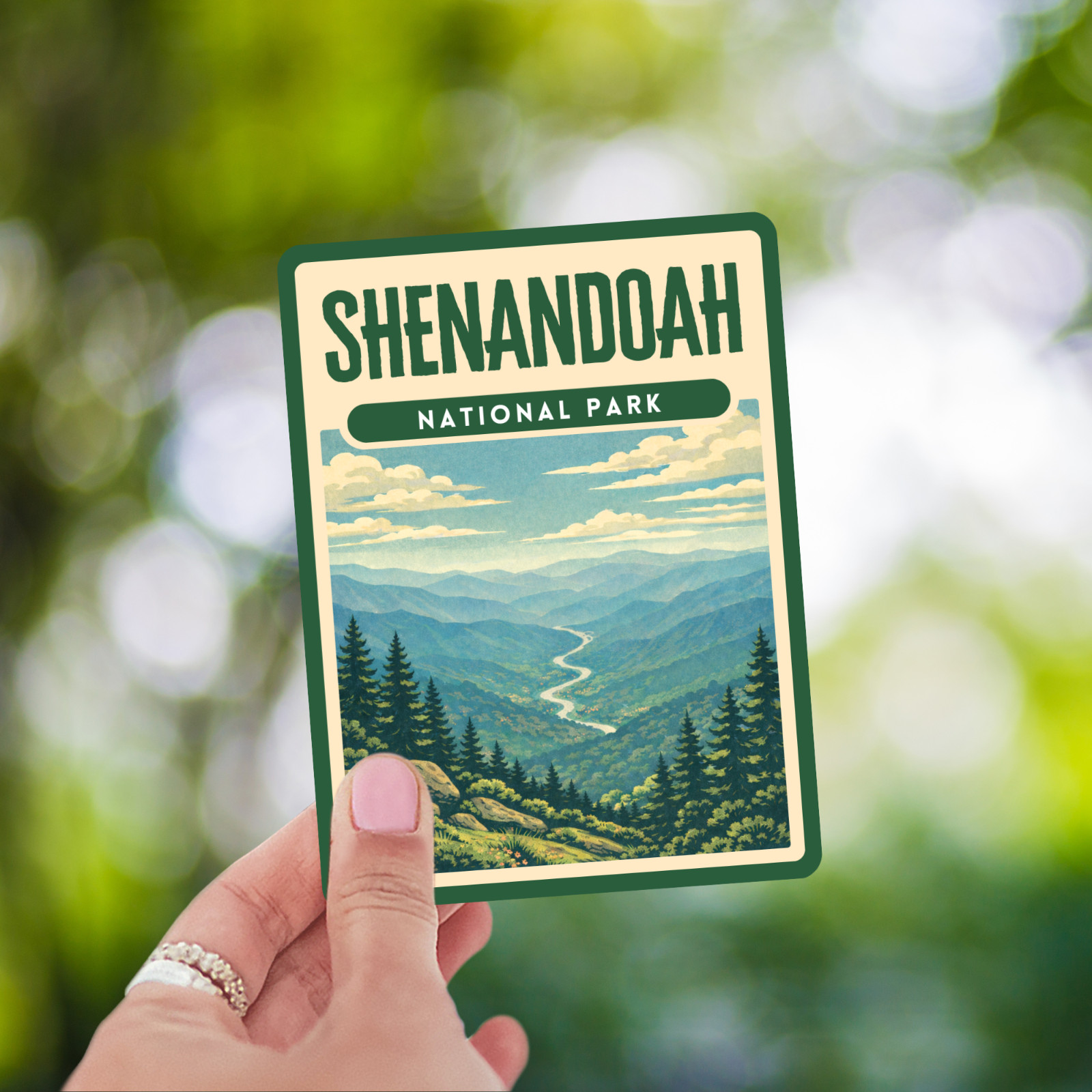 Shenandoah National Park Sticker Retro Screen Print Vinyl Decal Travel Gift