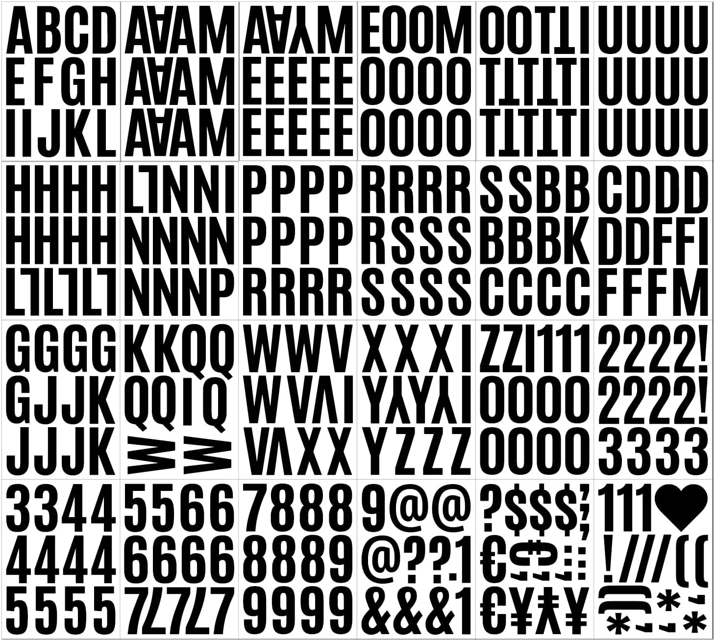 24 Sheets 2 Inch Self Adhesive Letters Stick on Vinyl Capital Letter Stickers…