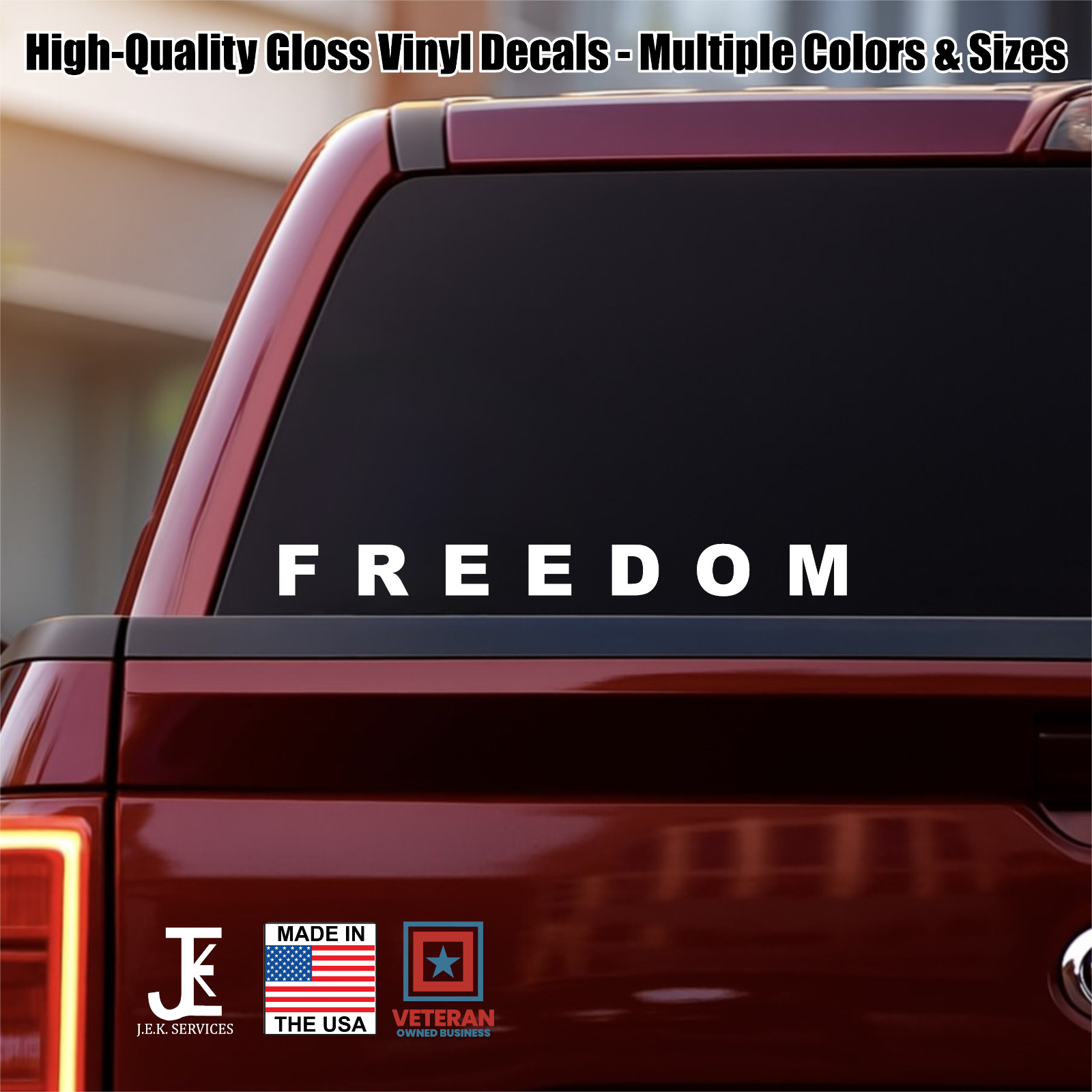 FREEDOM Vinyl Decal Sticker – Cars, Trucks, Jeeps – Charlie Kirk Patriot TPUSA