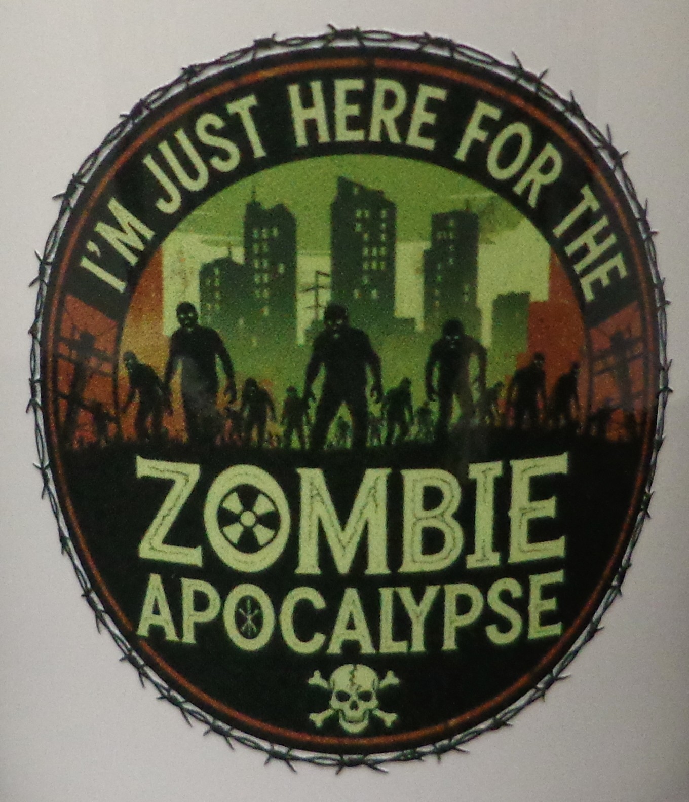 I'm just here for the Zombie Apocalypse Sticker 2.5in x 2.5in UV