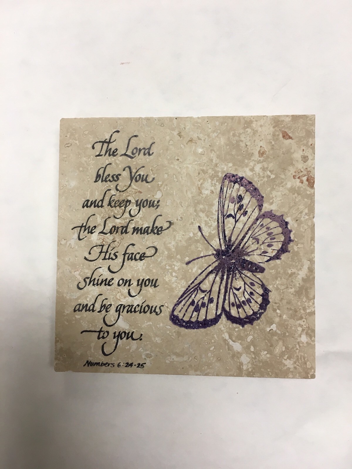 Numbers 6:24 With Butterfly On The Side Small Size 3 By 3 J