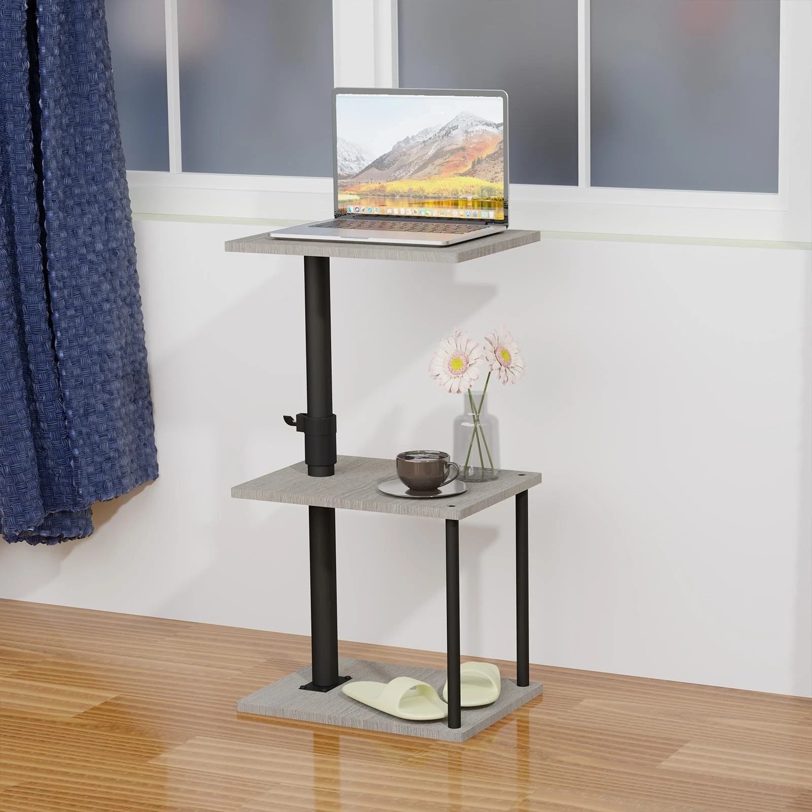 Swivel Side Table for Couch Arm Height Adjustable C for Recliner or Bed Tv Trays
