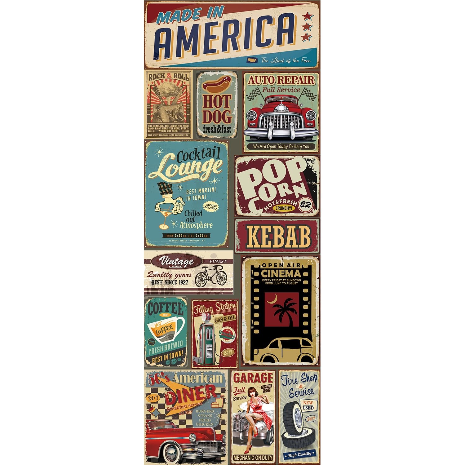 Vintage Classical Movie Poster Door Cover for Bedroom Living Room Kitchen Dec…