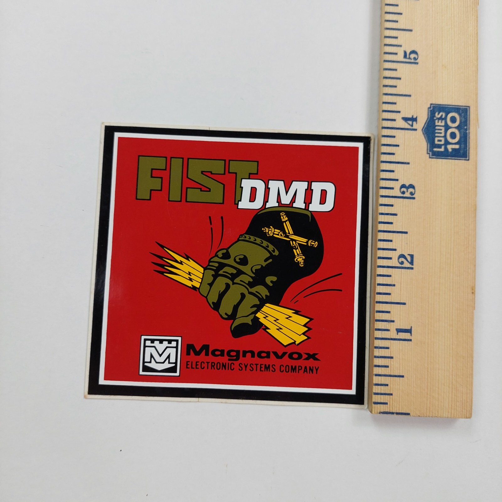 Vintage Sticker Decal FIST Digital Messaging Device Military Magnavox Electronic