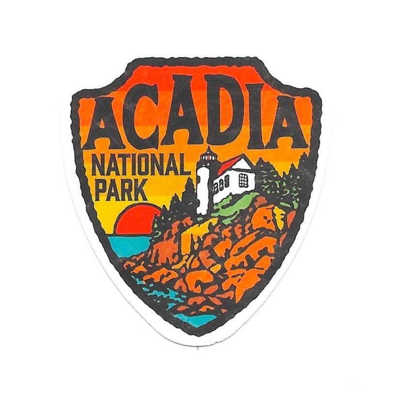 Acadia National Park Sticker Vinyl Maine Lighthouse Sunset Decal Die Cut Journal