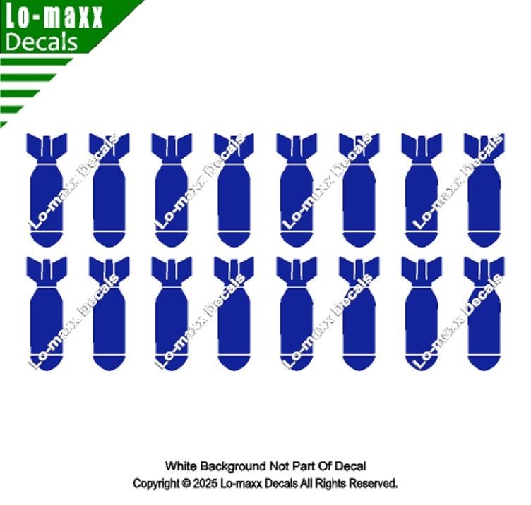 Bombs Away Fighter Bomber WW 2 Military Die Cut Vinyl Decal High Quality