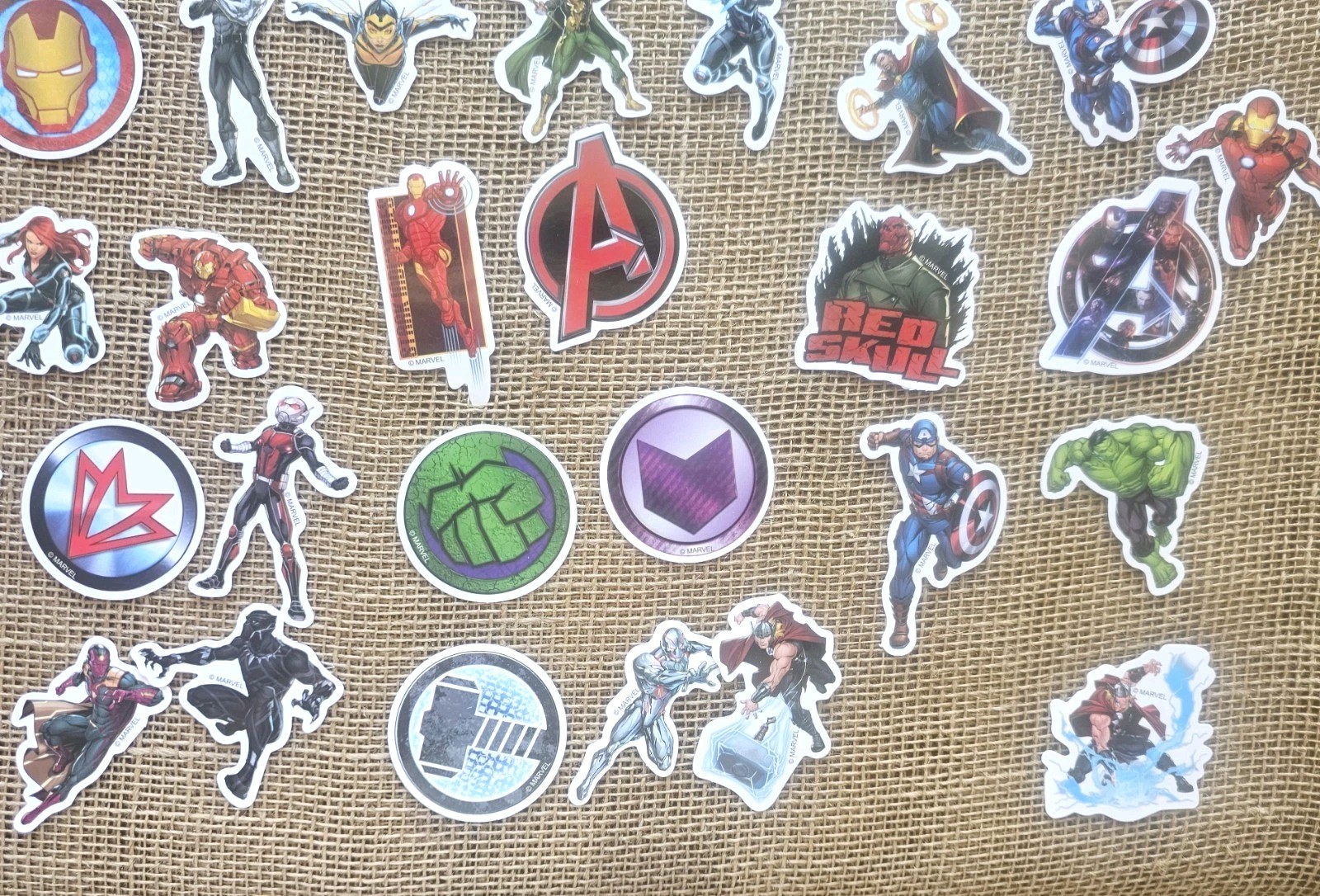 50 Marvel Water Resistant Vinyl Stickers 2" To 3" Super Heroes