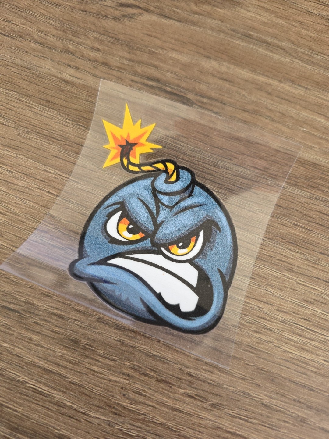 Custom UV DTF Ignited Angry Bomb Decal Sticker For Laptop, Books, Walls, Windows