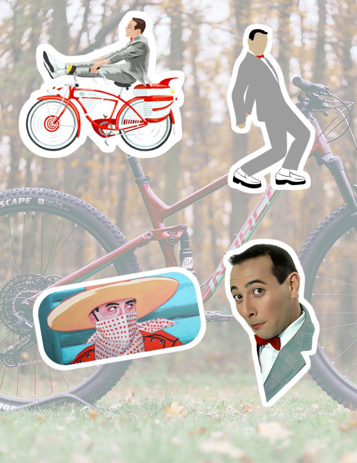 Pee Wee Herman 4pc Sticker Pack
