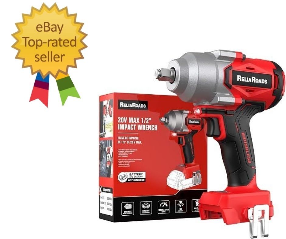 900 Ft-lbs Cordless Impact Wrench, 1/2 Inch Impact Gun Compatible MilWauke 18…