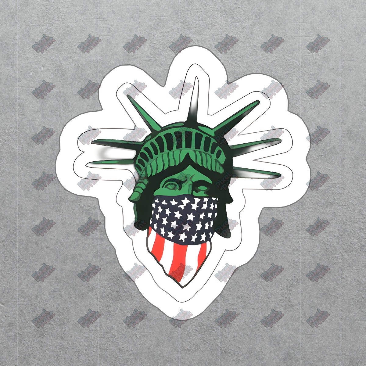 Liberty Statue Vinyl Sticker American Flag Design Unique Decal for #458767