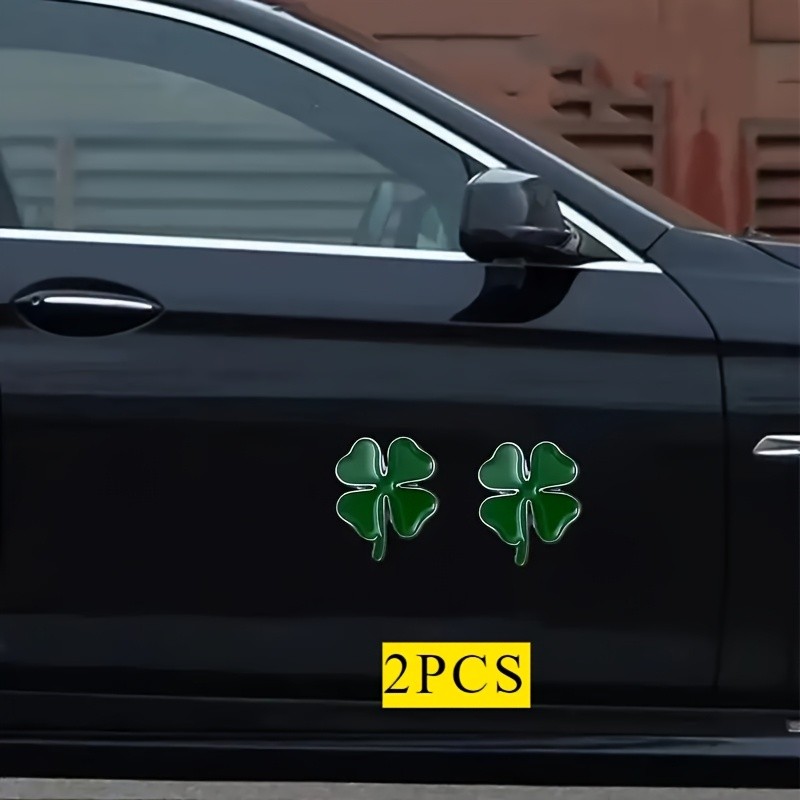 Upgraded Economical Stylish 2PCS 3D Zinc Alloy Four-Leaf Clover Car Tail Emblems