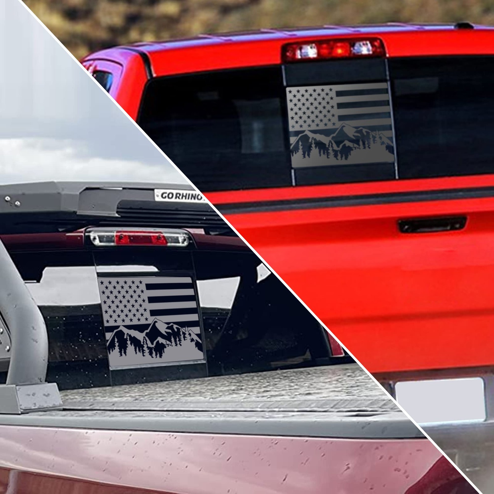 Rear Middle Window Decal Compatible with Chevy Silverado GMC Sierra 2004-2018