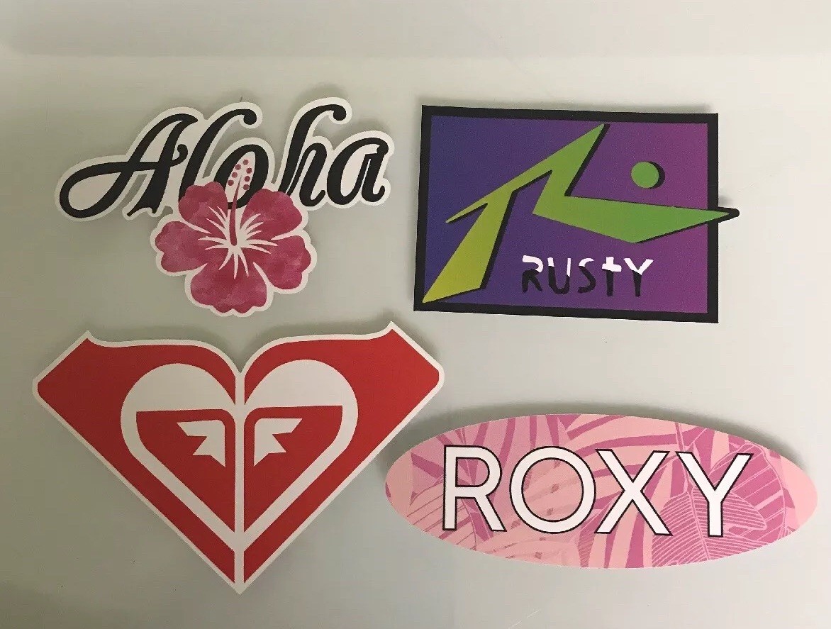 Surf Sticker Lot pack – Roxy Reef Quicksilver Rip Curl Surfer Girl Aloha Hawaii