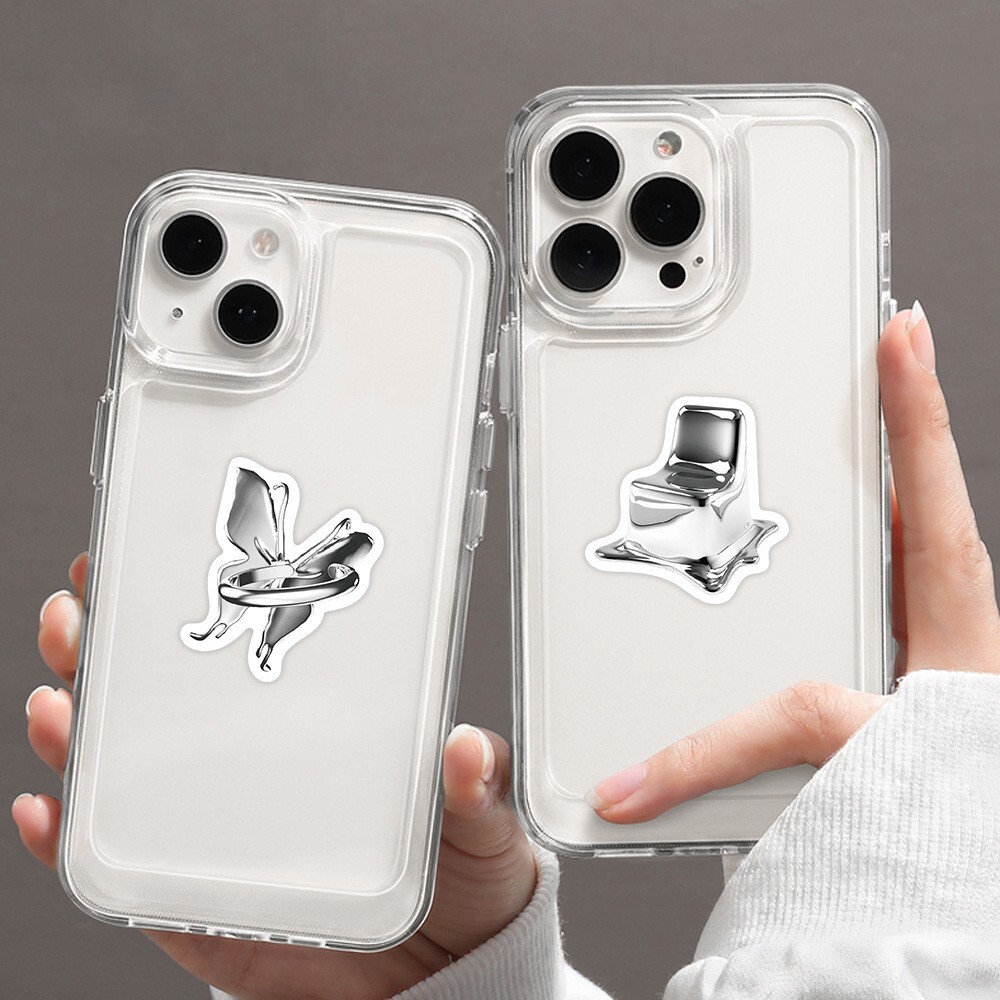 50pcs VIBE Stickers, Silver Stickers Bottle Laptop No Residue Stickers, #241