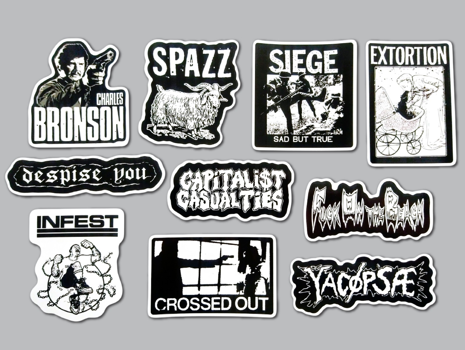 Powerviolence Vinyl Sticker Lot (10 Pack) SET 1 spazz infest charles bronson