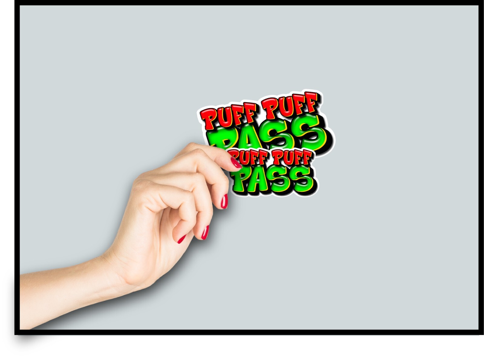 Puff Puff Pass Decal Sticker Stoner Gift 420 Weed Pot Leaf Smoke Room Cannabis