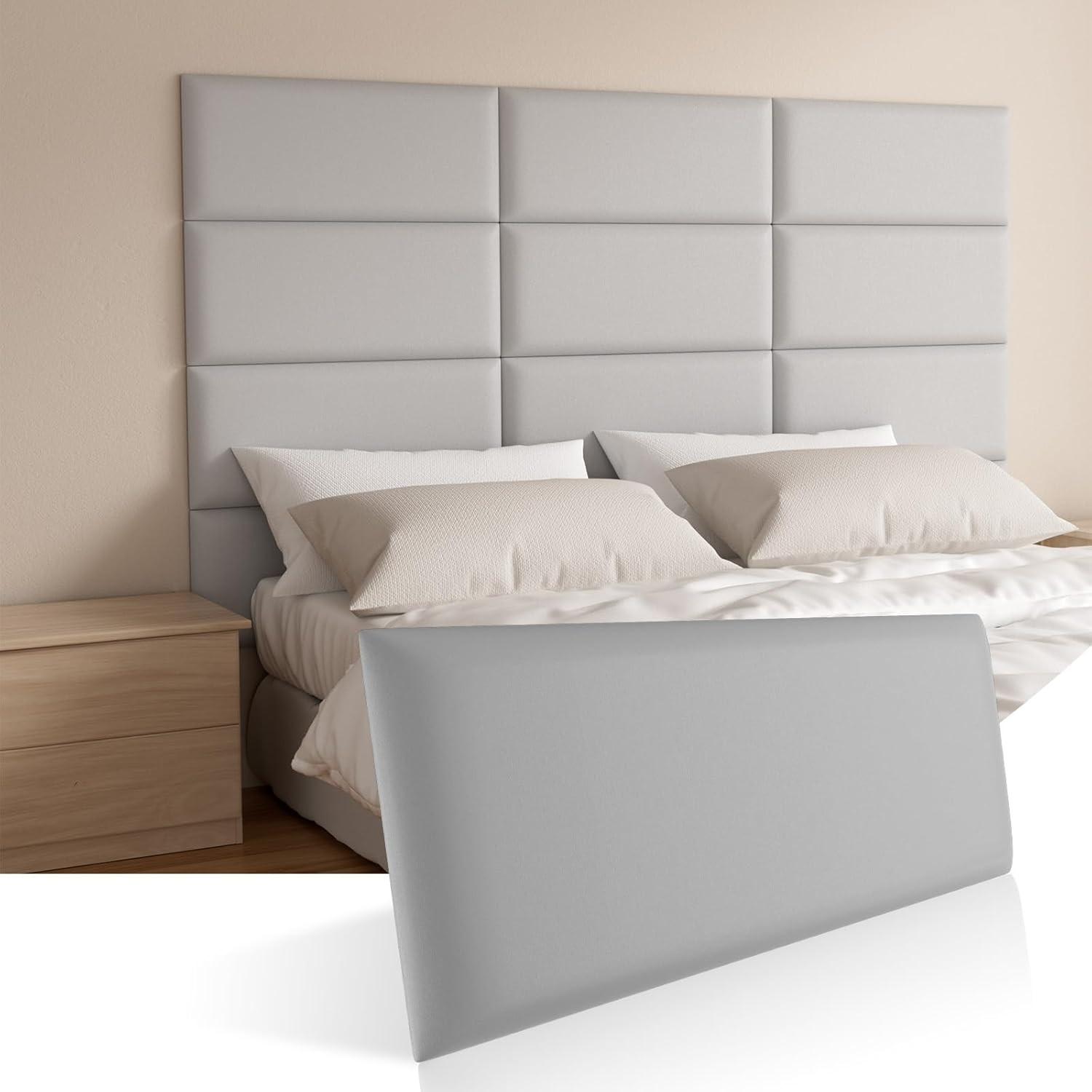 Stylish Self-Adhesive 3D Upholstered Headboard Wall Panels – Set of 4