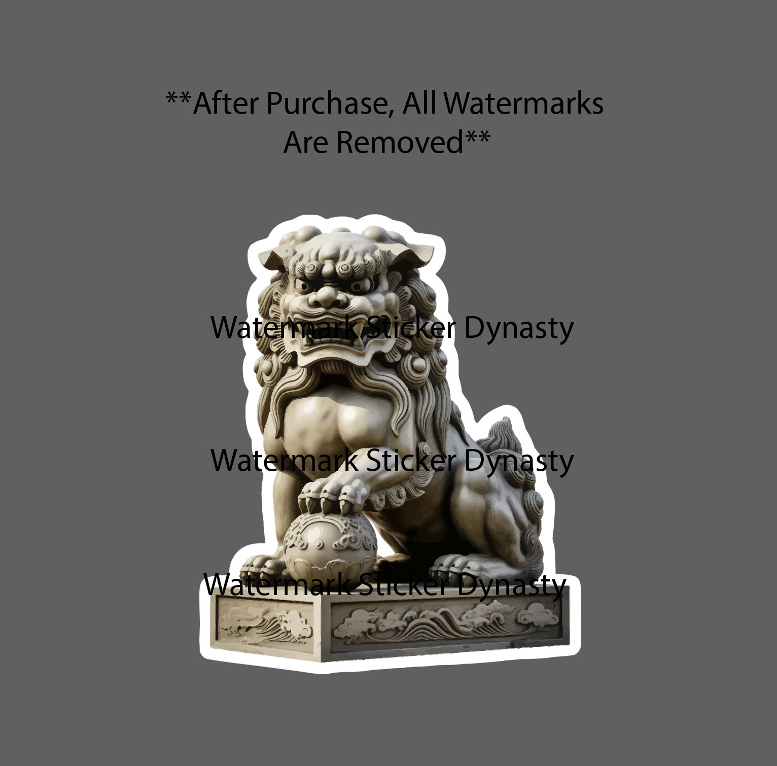 Foo Dog Statue Sticker Waterproof Decal Traditional Japanese Japan Gift NEW