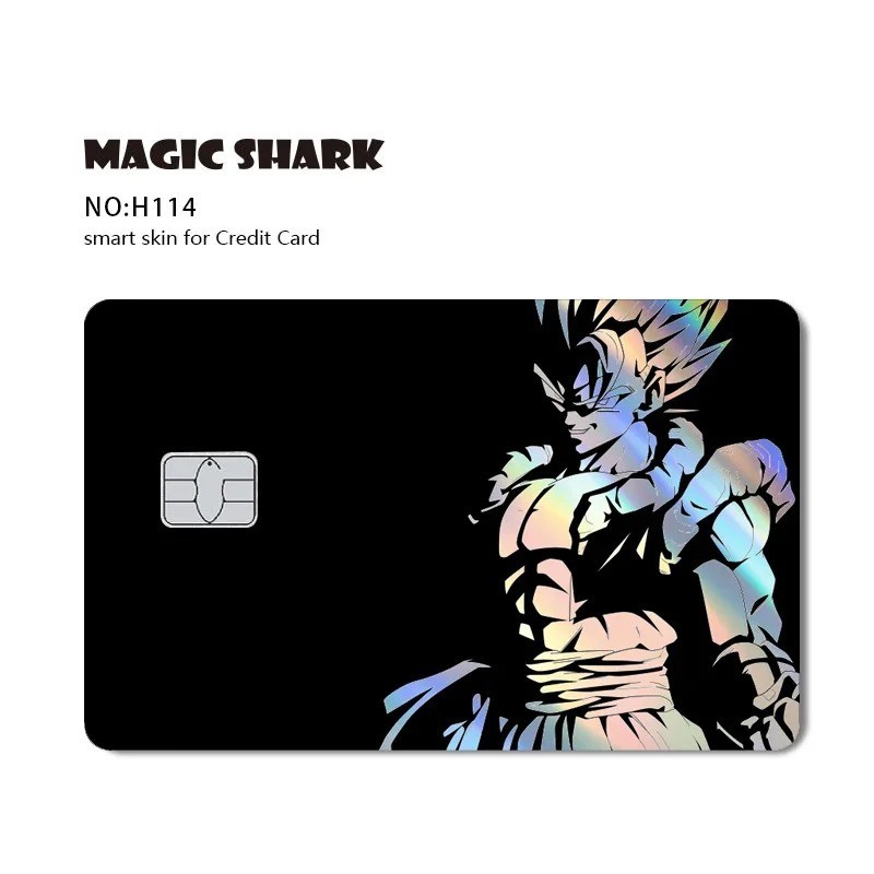 Magic Shark Holographic Credit Card Sticker Goku Vegeta Skin Cover New