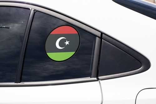 Libya Flag Circle Sticker Decal
