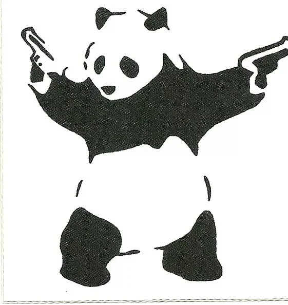 PANDA WITH GUNS GRAFFITI BANKSY ART VINYL DECAL STICKER