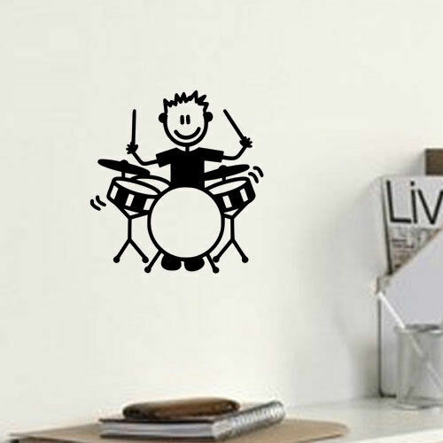 Drummer Silhouette Music Decal Sticker for Wondow Wall Door Auto Macbook Laptop