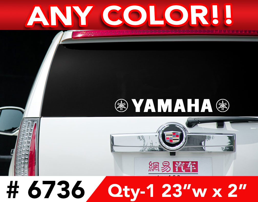YAMAHA w/ LOGOs ROUND R6 R1 LARGE DECAL STICKER 23"w x 2" in ANY 1 COLOR