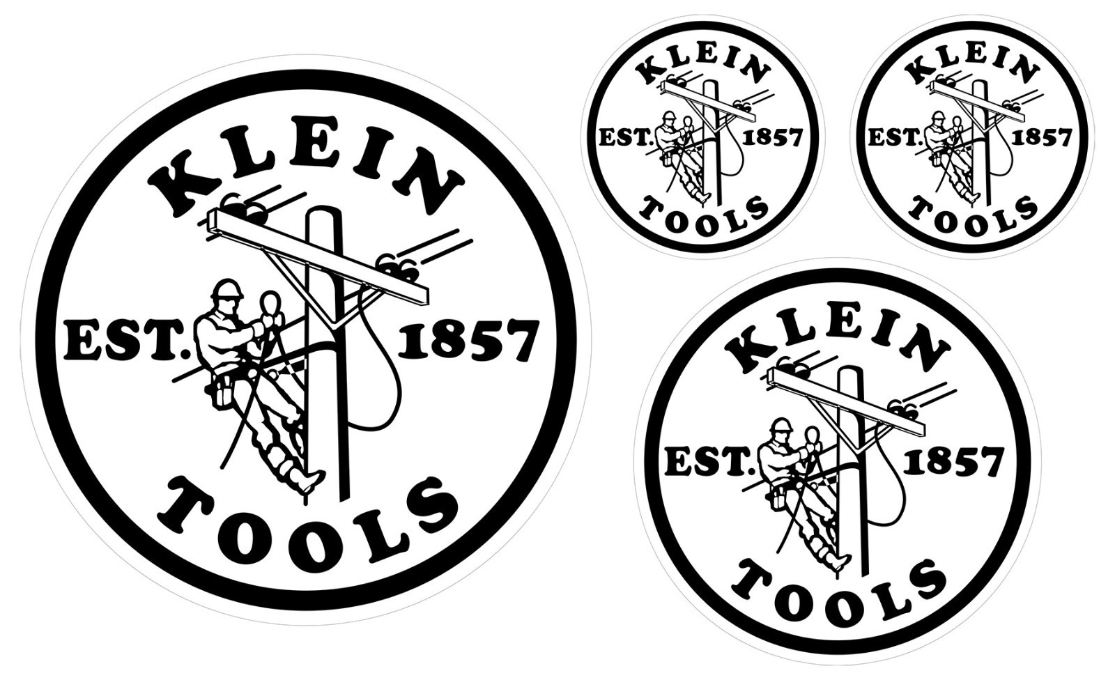 Klein Tools Sticker 4 PACK Lineman Decal Kit – 3", 5", & 7" Decals Included