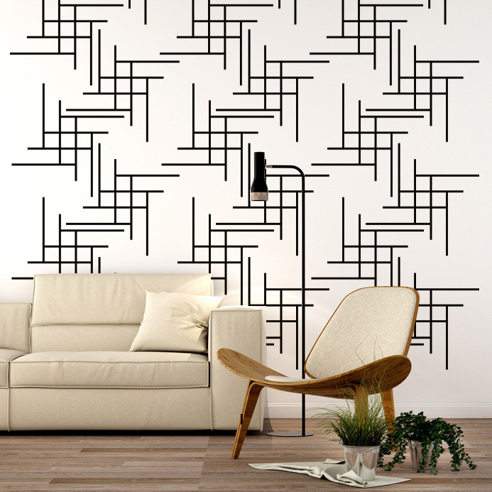 Line Wall Decal, Line Wall Art, Geometric Wall Art, Mid Century Modern Decals