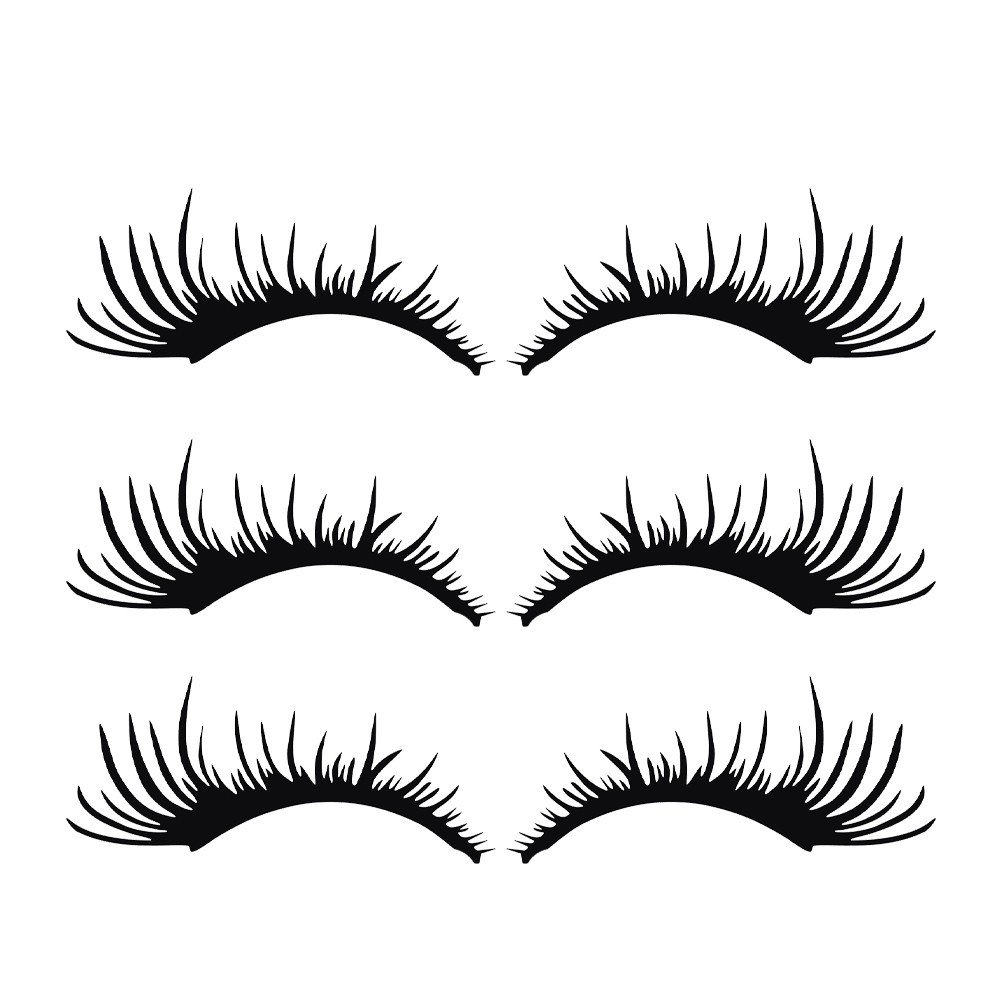 3 Pairs Car Eye Lashes for Headlights Black Eyelash Shape Lasting