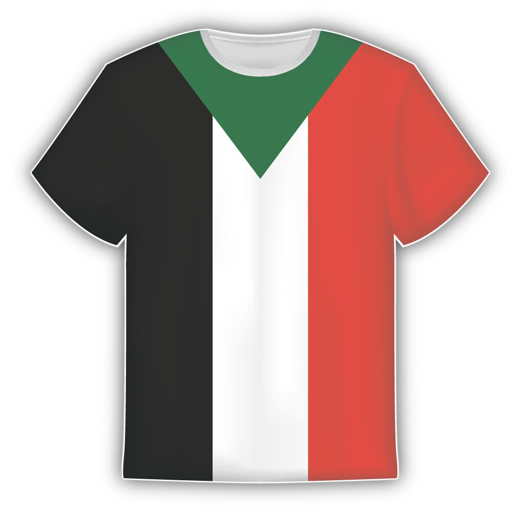 Sudan Flag Sticker In The Form Of T Shirt Vinyl Sticker Decal