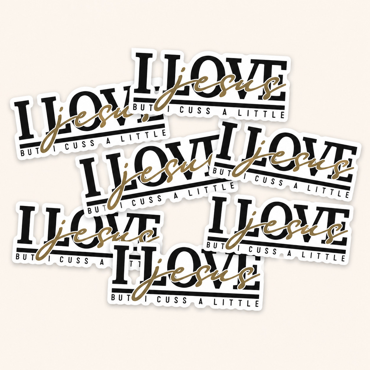 Funny Christian Sticker I Love Jesus But I Cuss a Little Vinyl Faith Decal