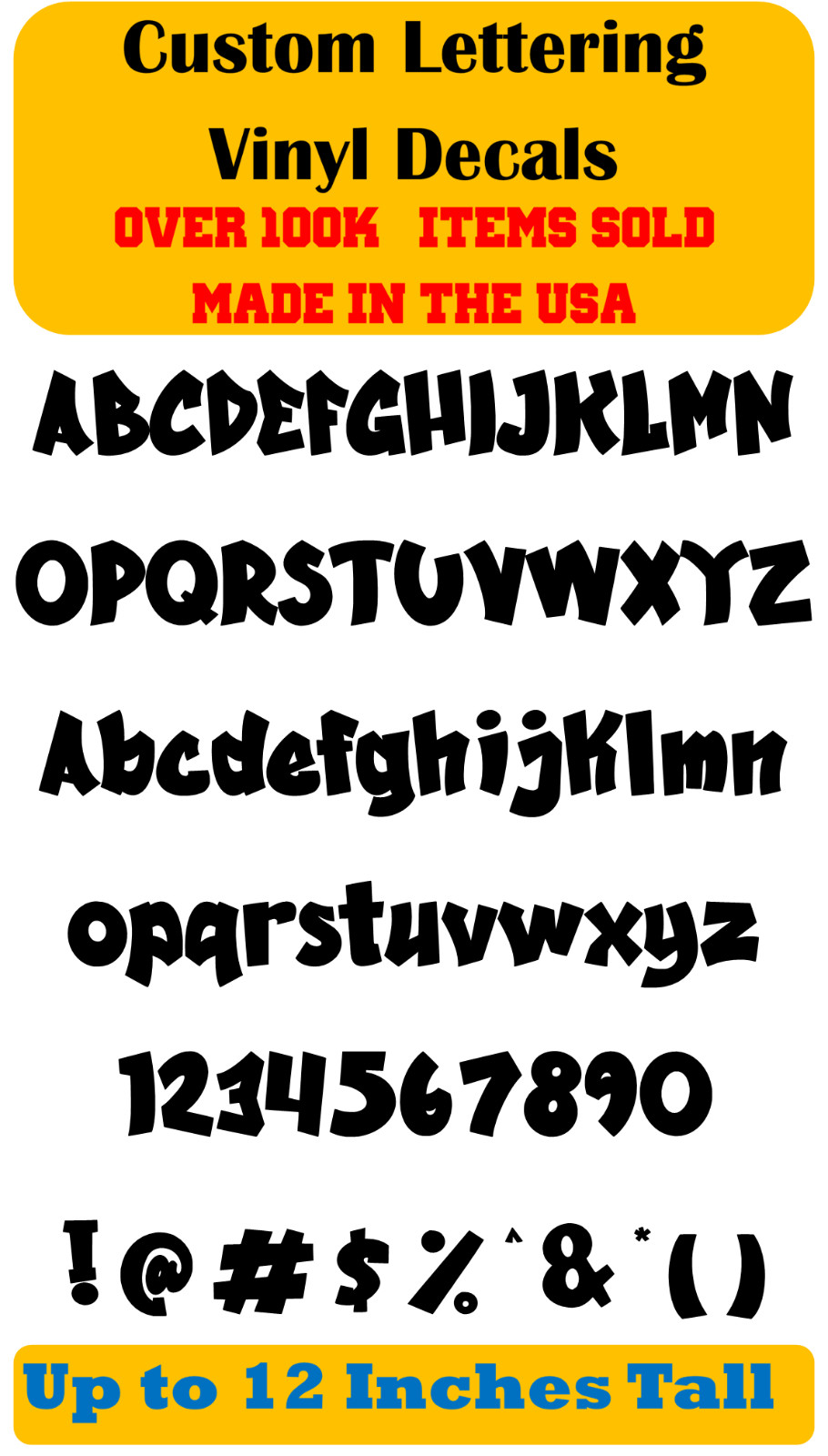 Custom Personalized Decal Vinyl Lettering Text Business Sign Graffiti Font vK