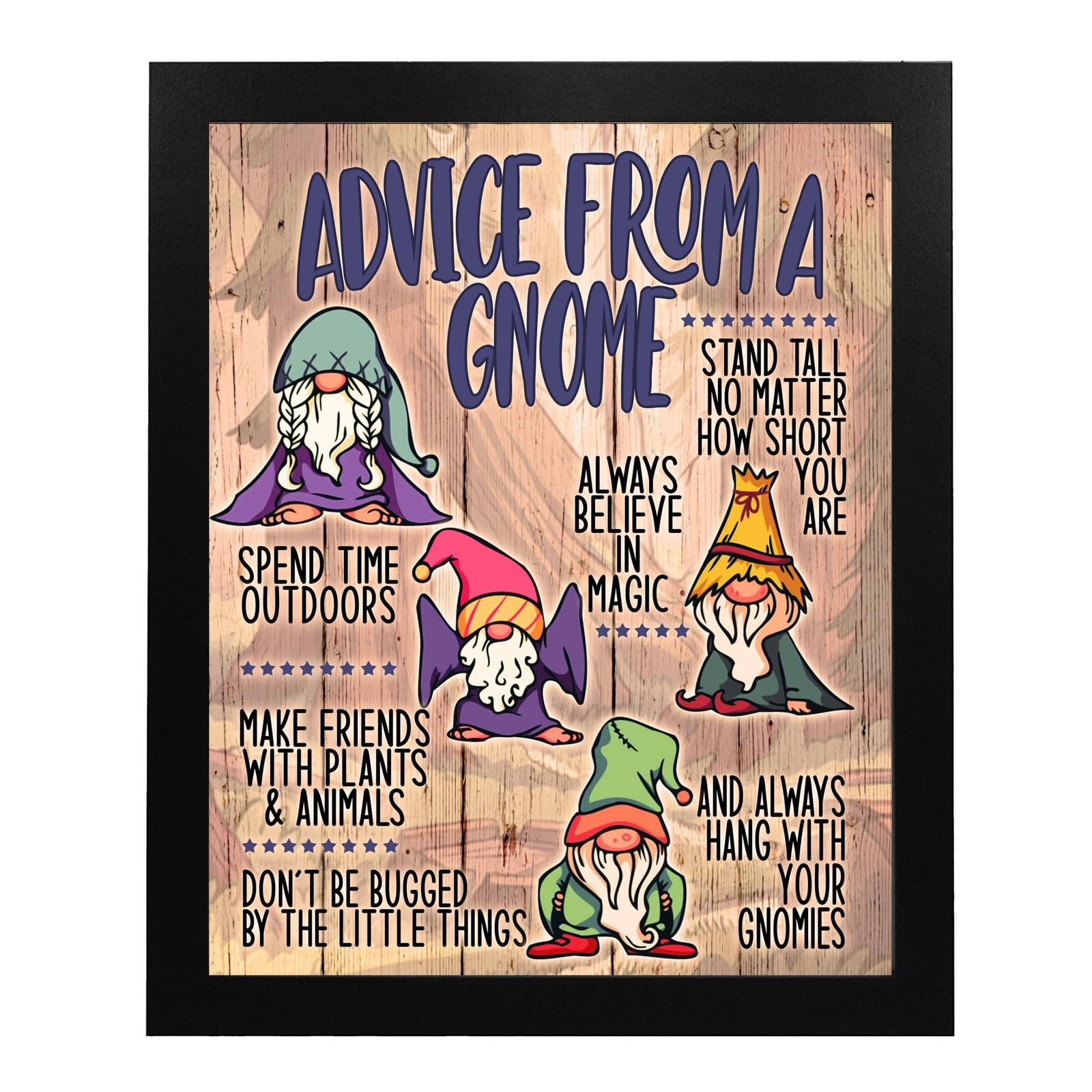 Advice From A Gnome Funny Garden Wall Art Print, Fairytale Gnome Decor for Ho…